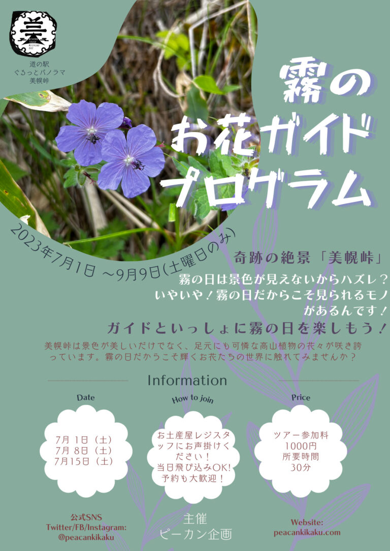 美幌峠 霧のお花ガイドプログラムポスター